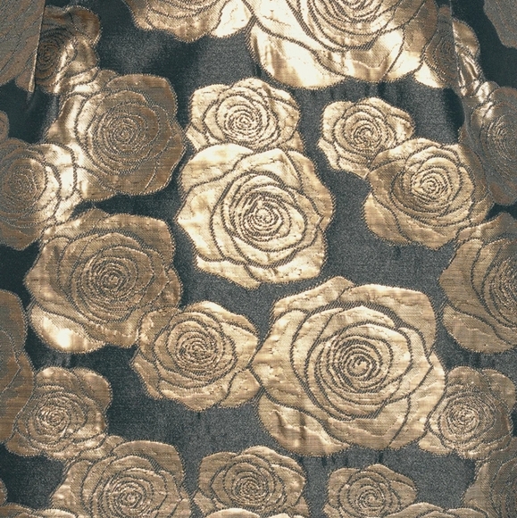 Great Night Black and Gold Floral Print Dress - Picture 4 of 4